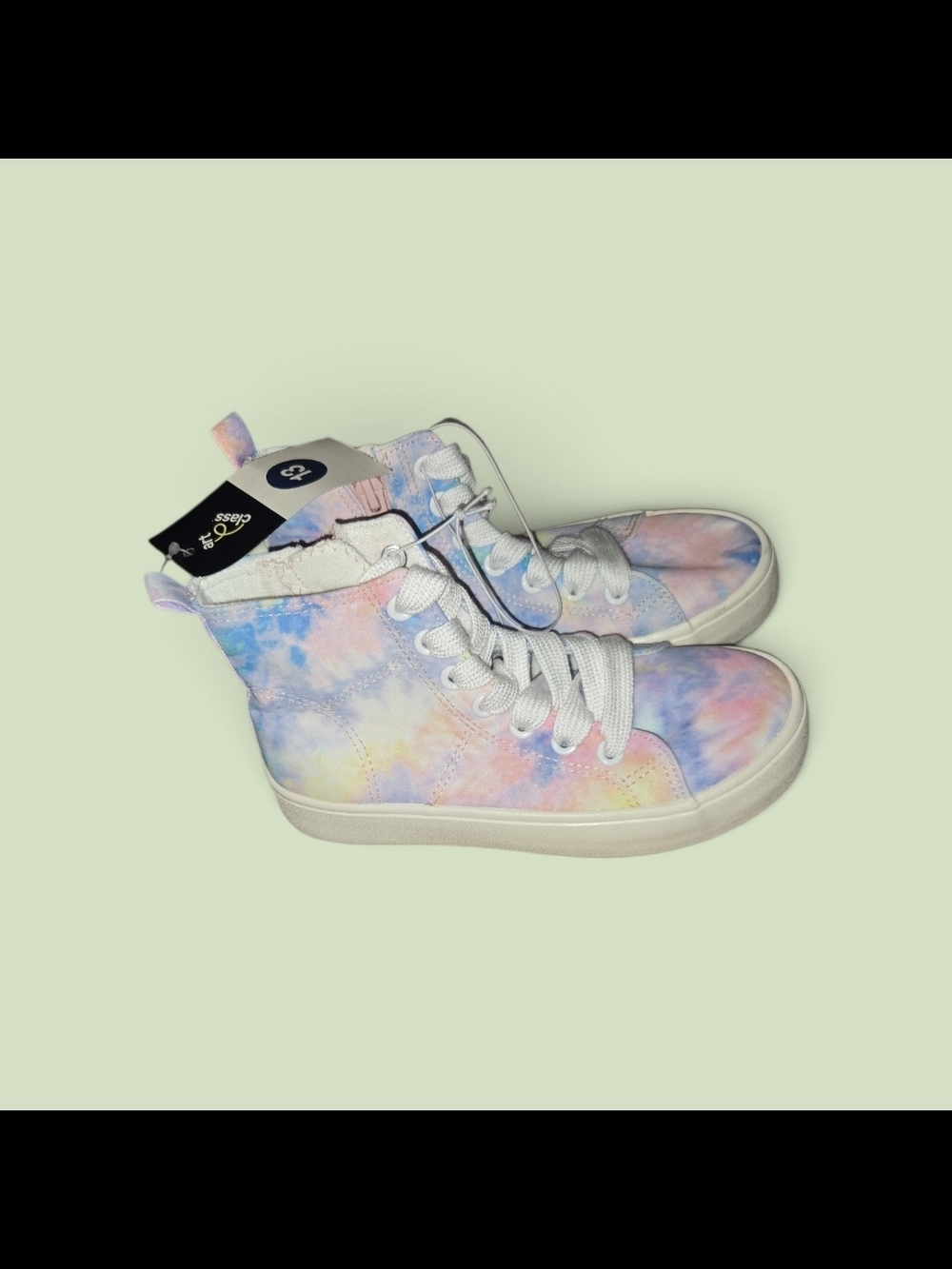 Kids Tie-Dye High-Top Sneakers - Pastel Pink Blue Size 13 Art Class